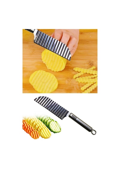 Tırtıklı Patates Kesme Bıçağı + Bas Çek Mikser - 2li Set Xy123 Çelik Diğer