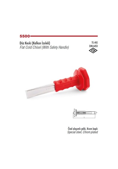 İZELTAŞ 5500231300 Düz Krom Keski 300 mm(Kalkan İzoleli)