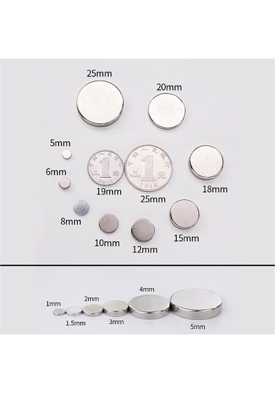 Koodmax 2 Adet 30x2mm Yuvarlak Güçlü Neodyum Mıknatıs - Neodim Magnet Çap 30mm , Kalınlık 2mm