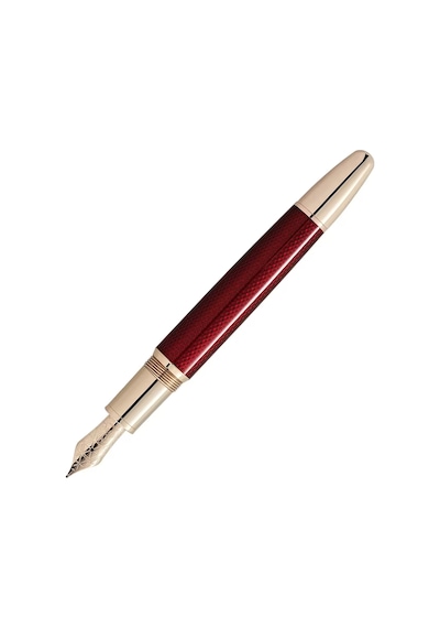 Montblanc Meisterstück Solitaire Altın Saat Dolma Kalem - F Uç 13 Bordo