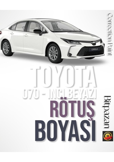 Toyota Corolla - 070 - İnci Beyaz Otomobil Çizik Taş İzi  Rötüş Boyası 20ml