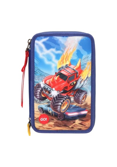 Top Model Monster Car - Monster Truck Üç Bölmeli Kalem Çantası 0411859