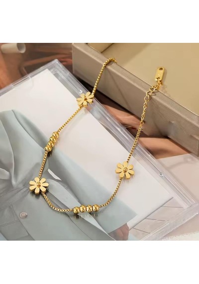 Çiçek Gold Çelik Bileklik Sns098 Gold