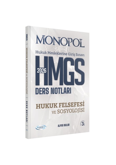Hmgs Hukuk Felsefesi Ve Sosyolojisi Ders Notları 3. Baskı Monopol Yayınları