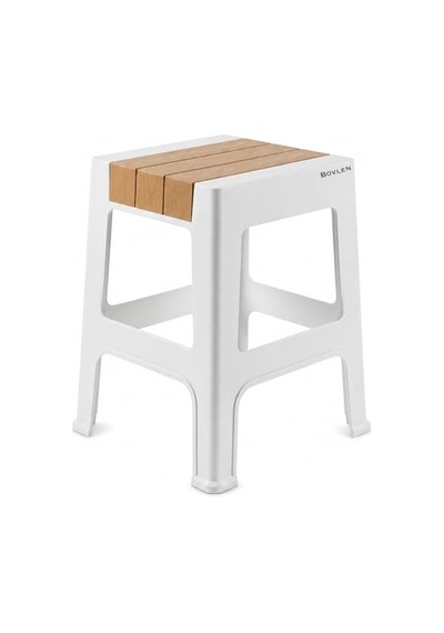 Kaymaz Tabanlı Ev Ofis Taburesi - 120 Kg Taşıma Kapasiteli Kaymaz Banyo Taburesi - Çocuk Taburesi - 35x45x40 Cm Büyük Turuncu Açık Bej