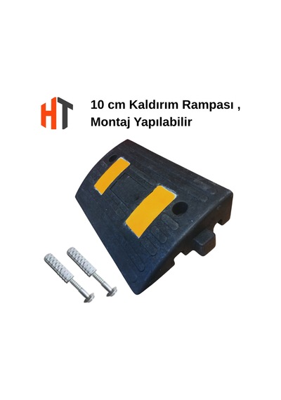 10 Cm Kauçuk Rampa Seti 3 Metre - Otopark Rampası, Kablo Kanallı, Kaldırım Rampası 50 X 30 X 10 Cm