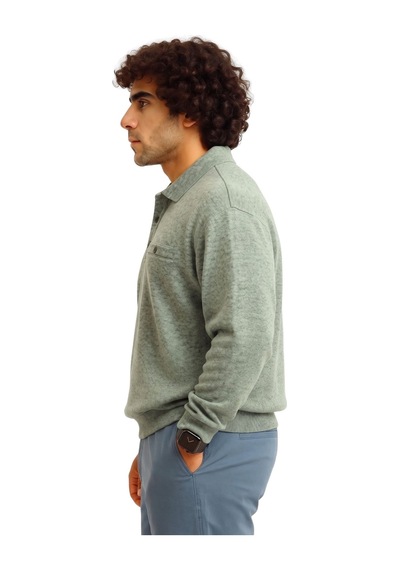 Erkek Büyük Beden 122 Kilo - 158 Kilo Arası İçin Uygun Geniş Kalıp Polo Yaka Selanik Sweat Haki Erkek Büyük Beden 122 Kilo - 158 Kilo Arası İçin Uygun Geniş Kalıp Polo Yaka Selanik Sweat Haki