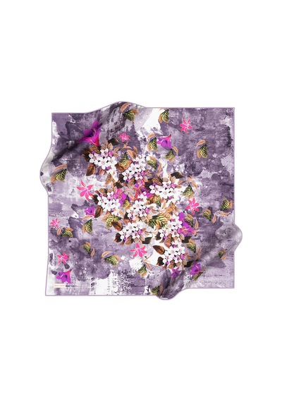 Pierre Cardin Crepe Saten Eşarp Çiçek Desenli Çiçek Desenli