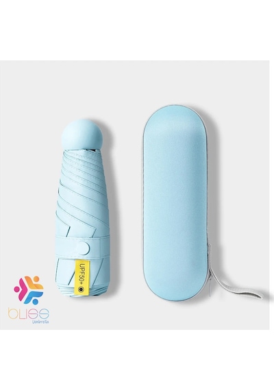 Bliss Umbrella 8 Telli Kapsül Şemsiye Mavi