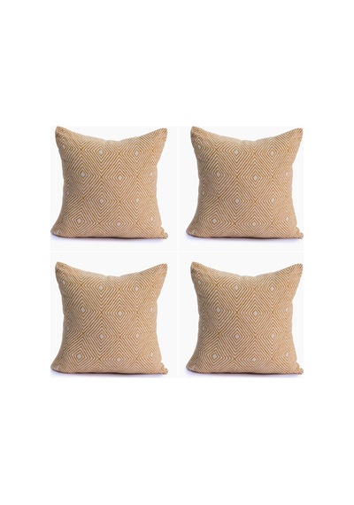 Lüks 100% Pamuk Dekoratif Desenli Kırlent Kılıfı 4 Adet Set 45x45 Cm, Kaliteli Pamuklu Kumaş Kırlent Ve Minder K Diğer