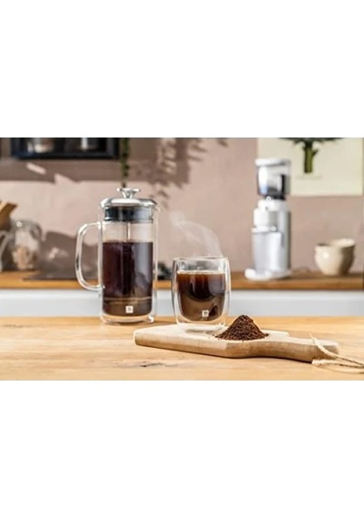 750 Ml Kapasiteli Çift Camlı French Press Açık Mavi