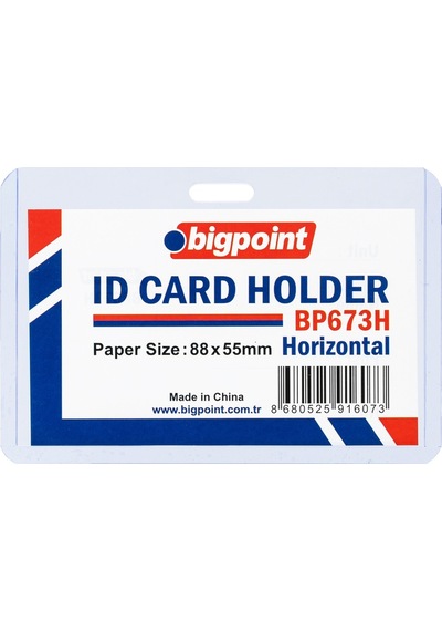 Bigpoint Kart Kabı Yatay Şeffaf 88 x 55 MM 10'lu Poşet
