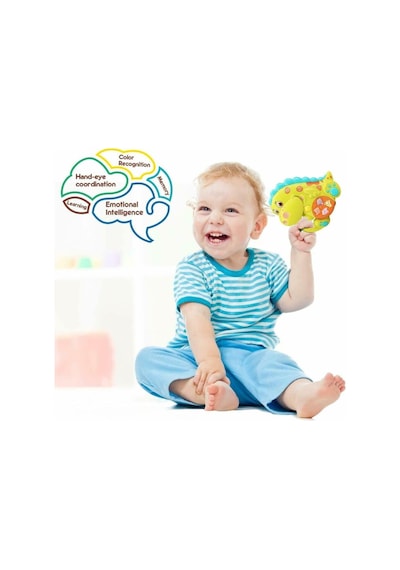 Hayvan Sesleri Çıkaran Tuşlu Işıklı Notalı Ninnili Müzikli Dinazor İnteraktif Bebek Eğitici - Yeşil