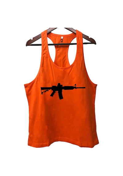 Top Glory M16 Turuncu Gym Fitness Tank Top Sporcu Atleti