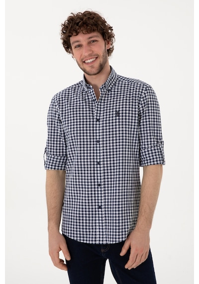 U.S. Polo Assn. Erkek Lacivert Uzun Kollu Gömlek 50306367-VR033