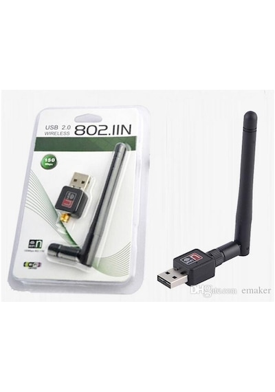 Mini USB Wi-Fi Wireless Adaptör Wi-Fi Alıcı Antenli Mini Wireless