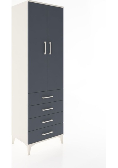 Hyperion Dolap Tek Raflı 4 Çekmeceli Tek Askılı 60x44x195 Ayt... Aytaşı