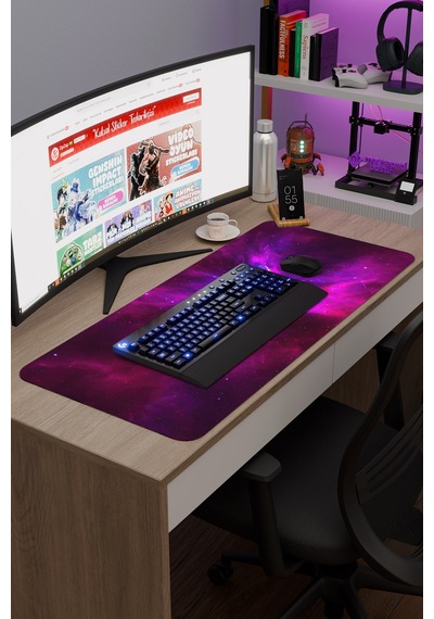 Galaksi Kaymaz Dikişli Kauçuk Oyuncu Mousepad V5 - 90x40 Xxl Gaming Mouse Pad Fare Altlığı