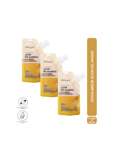 Dermokil Soyulabilir Altın Kil Maske 50 Ml X 3 Adet