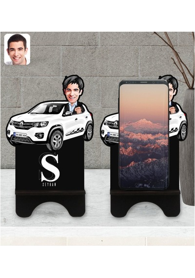 Kişiye Özel Plakalı Erkek Renault Kwid Karikatürlü Ahşap Biblo Te