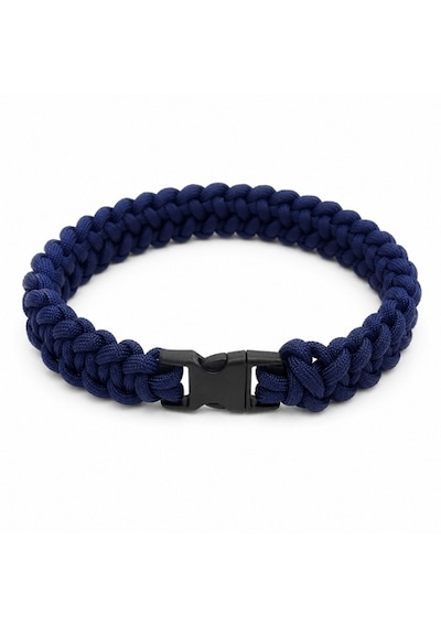 Pawroots El Yapımı Paracord Köpek Tasması Dayanıklı Örgü Gezdirme Tasması Orta Ve Büyük Irklar İçin Koyu Mavi