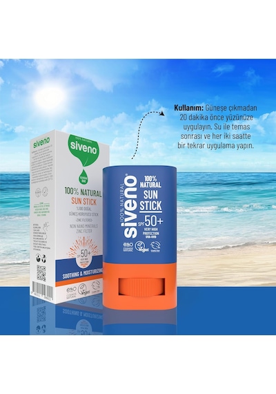100% Doğal Stick Güneş Koruyucu Mineral Filtreli Renkli Ton Eşitleyici Hassas Uva Uvb Spf50+ 15