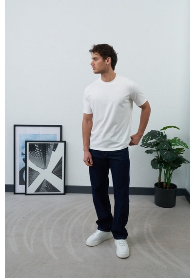 Baselco Unisex Basic %100 Pamuk T-shirt - Sade Ve Şık Beyaz