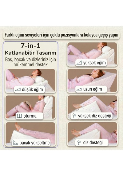 Tr Viscoelastik Reflü Yastığı - Ameliyat Sonrası Uyku Ve Dinlenme - Cerrahi Sonrası İçin 7s'i 1 Arada Üçgen Yas Diğer