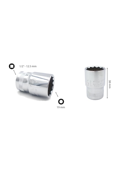Ceta Form 19 mm 1/2” 12 Köşe Yıldız Lokma Anahtar C22-B19