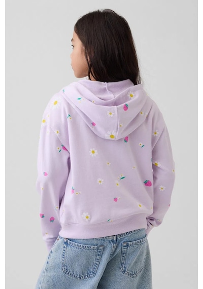 Kız Çocuk Relaxed Gap Logo Fransız Havlu Kumaş Sweatshirt Mor
