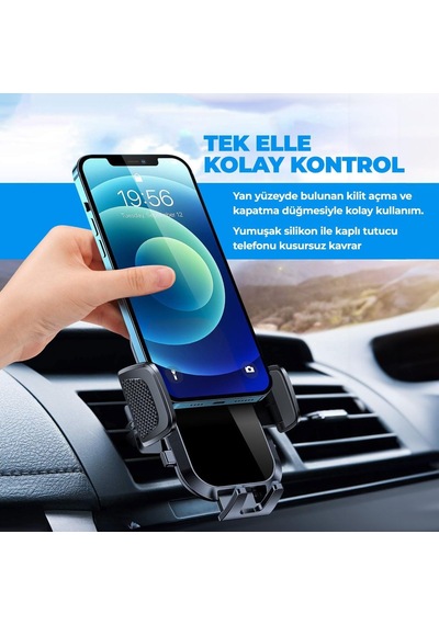 By Deji Active 360 Vantuzlu Araç İçi Telefon Tutucu - Vakumlu Akrobat Araba Telefon Tutacağı Genel