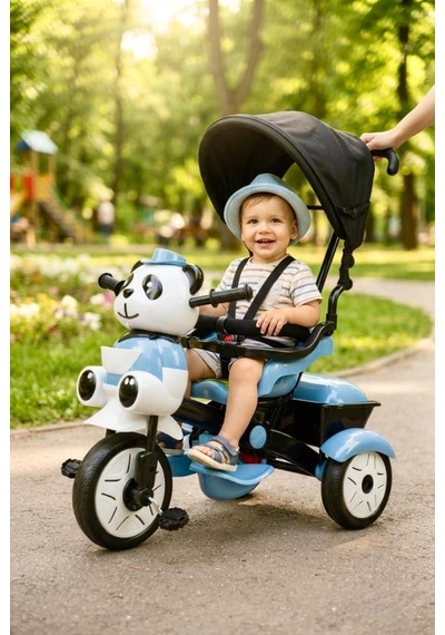 Sevimli Little Panda Müzikli Ve Ebeveyn Kontrollü Çocuk Bisikleti / Tricycle Çok Renkli