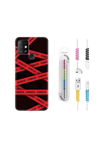 Infinix Hot 10 Kılıf Kablo Koruyuculu Danger 1372