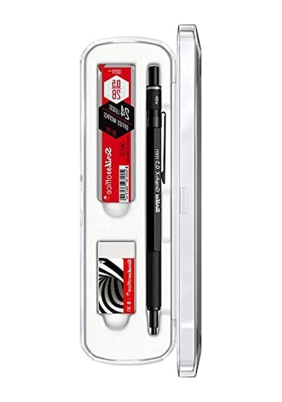 3'lü Set Mekanik Kalem, Silgi Ve 0.5 Mm Mat Siyah Kalem