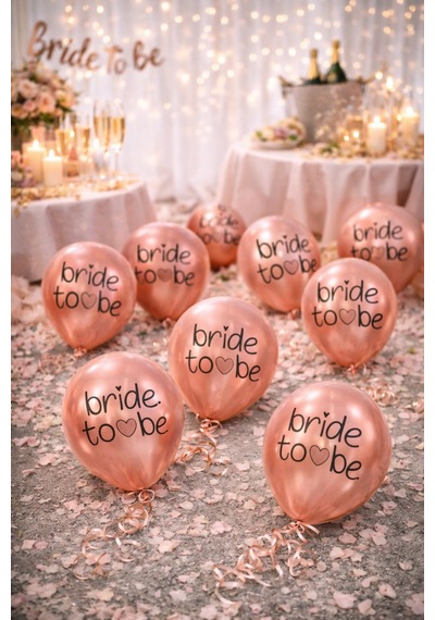 Bride Balon Krom Rosegold 5li 12 İnç Çok  Renkli