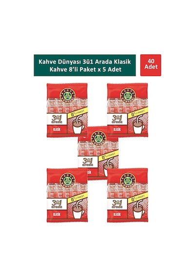 Kahve Dünyası 3ü1 Arada Klasik Kahve 5'li 8 x 18 G