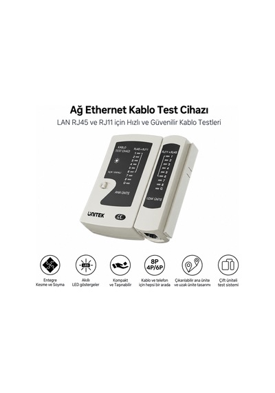 Unıtek Ethernet Kablosu Test Cihazı Ot140agy01