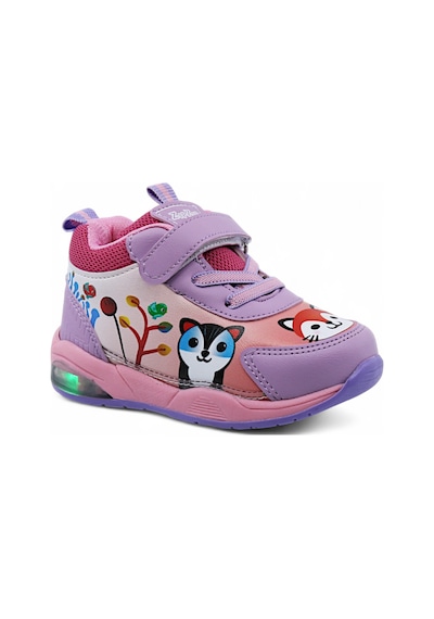 Khayt Zıpzıp Ortopedik Hafif Unisex Işıklı Çocuk Spor Ayakka Lila - Pembe