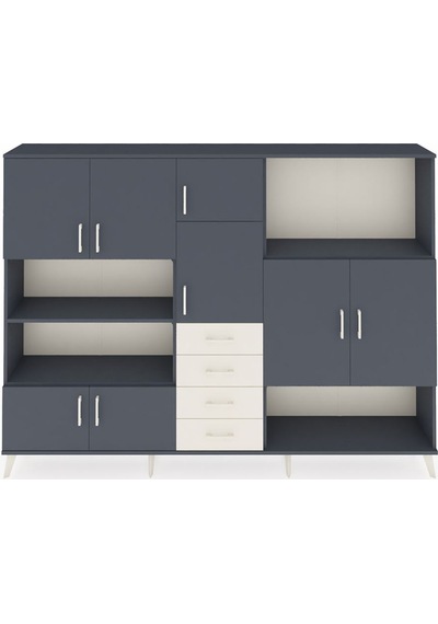Arges Dolap 10 Raflı 4 Çekmeceli 8 Kapaklı 220x30x163 Antrasit-an Antrasit-antrasit/aytaşı Arges Dolap 10 Raflı 4 Çekmeceli 8 Kapaklı 220x30x163 Antrasit-an Antrasit-antrasit/aytaşı