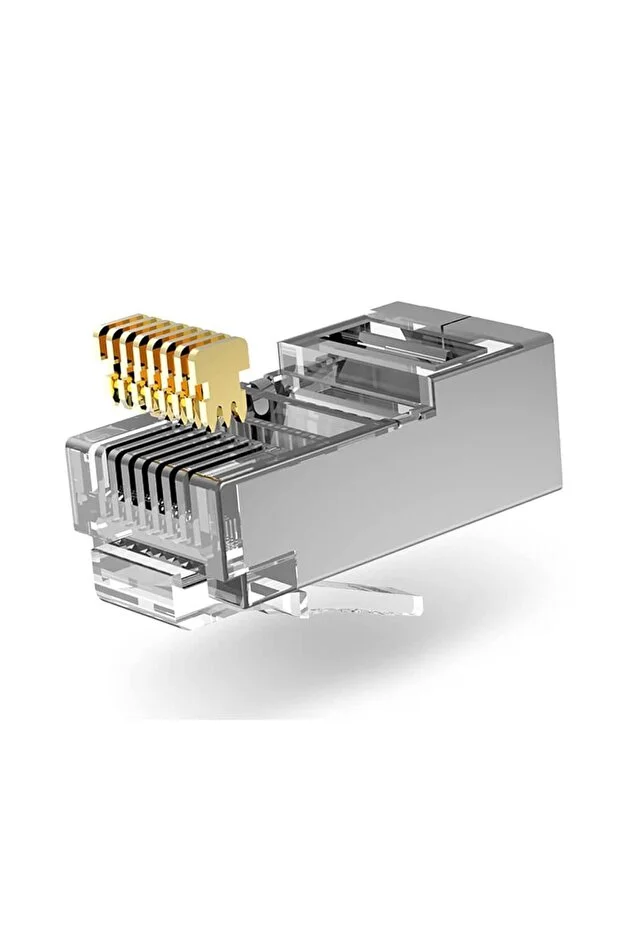 10 Adet Yeni Nesil Metal Gold Plated Geçişli Cat5/cat6 Rj45 Konnektörü 8p8c Ethernet Kablo Ucu Jack