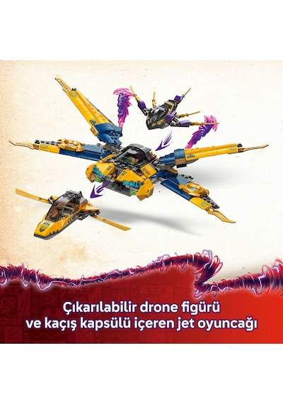 LEGO® NINJAGO® Ras ve Arin'in Süper Fırtına Jeti 71833 - 8 Yaş ve Üzeri Çocuklar için 3 Ninja Minifigürü İçeren Oyuncak Yapım Seti (510P)