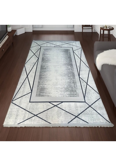 Mihra Halı % 100 Akrilik Sık Dokuma 4 Mevsim Lacivert Salon, Oturma Odası Halısı D7273