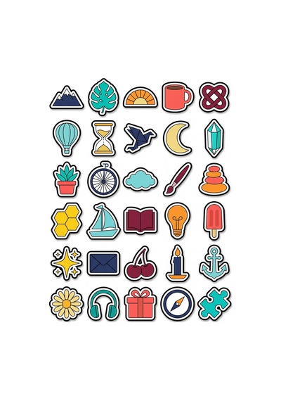 Sanat Tasarım Minimalist Sticker Seti 150 Adet - 5'li Mega Paket - Laptop Defter Ajanda Etiketi Çok Renkli