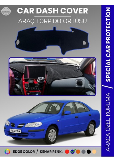 Nissan Almera Ekranlı 2000-2006 Torpido Örtüsü Premium Torpido Koruma Araca Özel Uv Koruma - 925 Stiloto