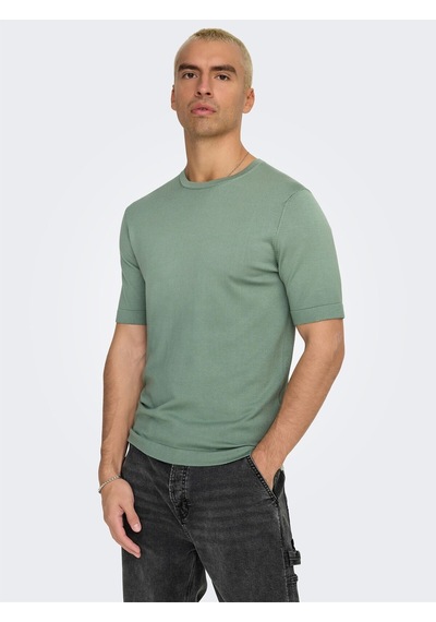 Only & Sons Erkek Düz Basic Yeşil T-shirt-22022928 Only & Sons Erkek Düz Basic Yeşil T-shirt-22022928