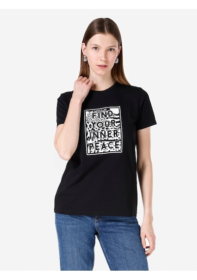 Colin's Colins Siyah Kadın Tshirt K.kol Cl1067292 Q1.v2 Blk Siyah