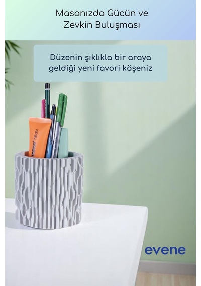 Kalemlik Masa Kalemliği Organizer Kalemlik Beyaz Renk Model 78 Çok Renkli