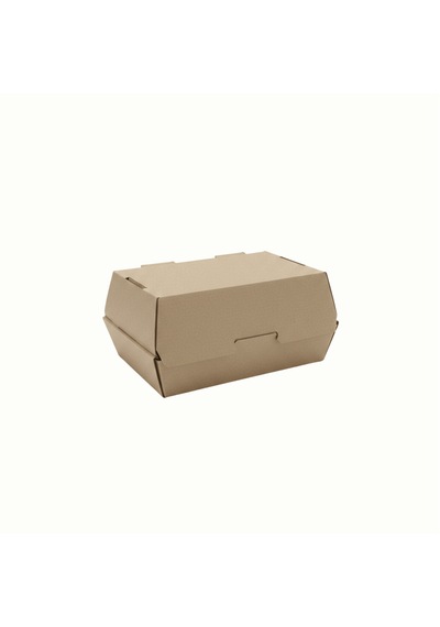 13 X 21 X 10 Cm Kraft Burger Kutusu 100'lü Paket Hamburger Ve Kajun Paket Servis Kutusu