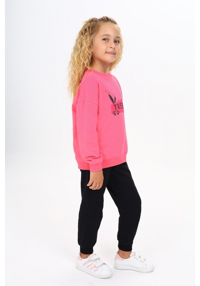 Toontoy Kids Toontoy Kız Çocuk 2'li Takım Baskılı Bisiklet Yaka Sweatshirt & Beli Paçası Lastikli Jogger Eşofman Altı 2 İplik Fuşya Toontoy Kids Toontoy Kız Çocuk 2'li Takım Baskılı Bisiklet Yaka Sweatshirt & Beli Paçası Lastikli Jogger Eşofman Altı 2 İplik Fuşya