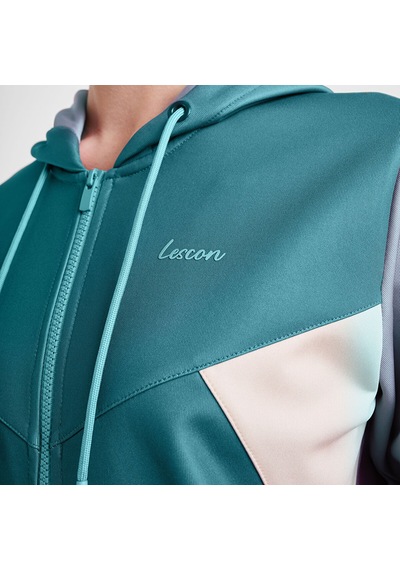 Lescon 25n-2131 Kadın Fermuarlı Kapüşonlu Sweatshirt Yeşil
